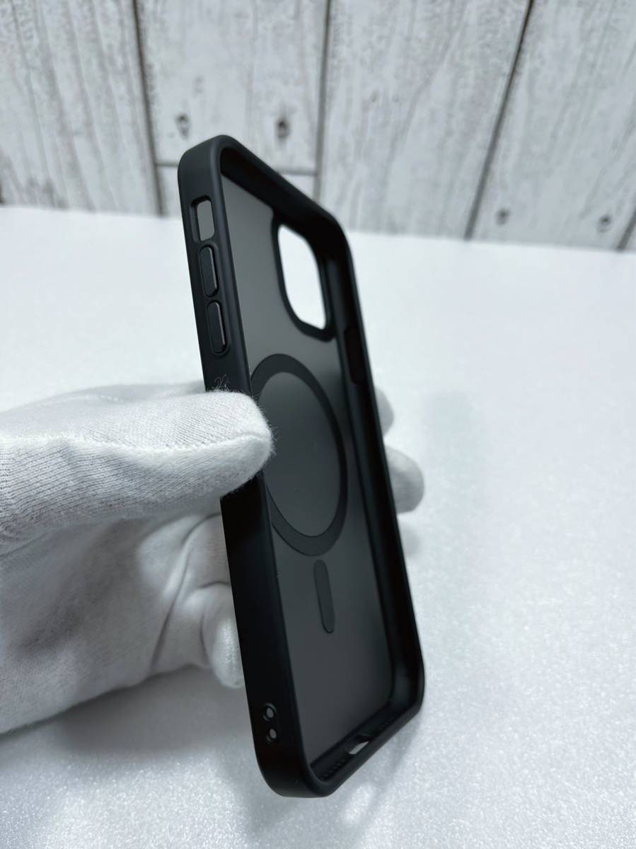 【米軍規格・Magsafe対応】Gtsoho iPhone11 用 ケース 半透明 マグネット搭載 ワイヤレス充電 耐衝撃 耐久性 マグセーフ対応 ブラック_画像9