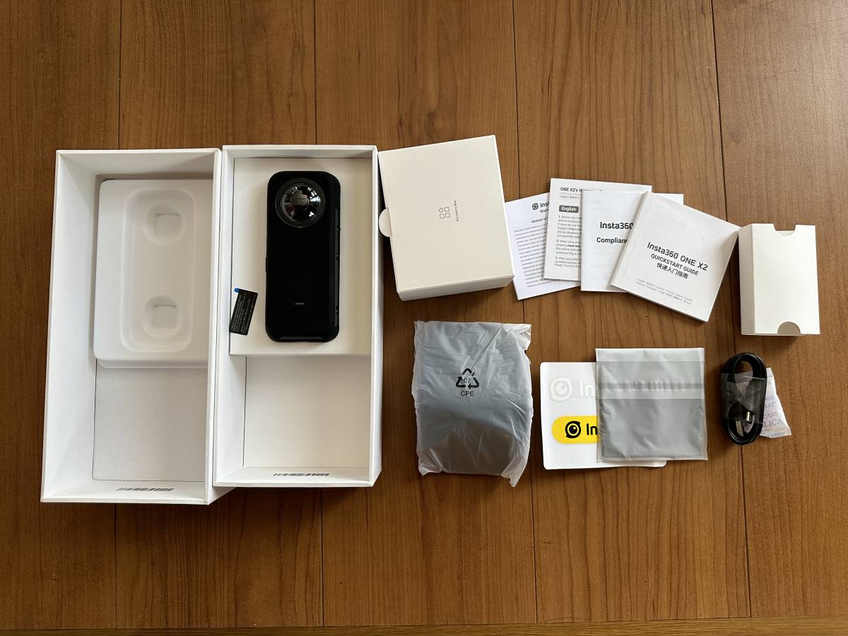 ☆【2023年11月購入美品】Insta360 ONE X2 インスタ360 アクションカメラ 正常動作確認済み（ブラック）☆_画像2