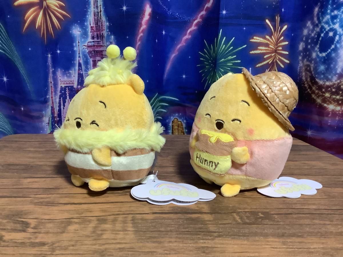 ディズニー　プー　ぬいぐるみ　ウフフィ　くまのプーさん　ディズニーストア　はち　麦わら帽子　セット　プーさん　ufufy_画像4