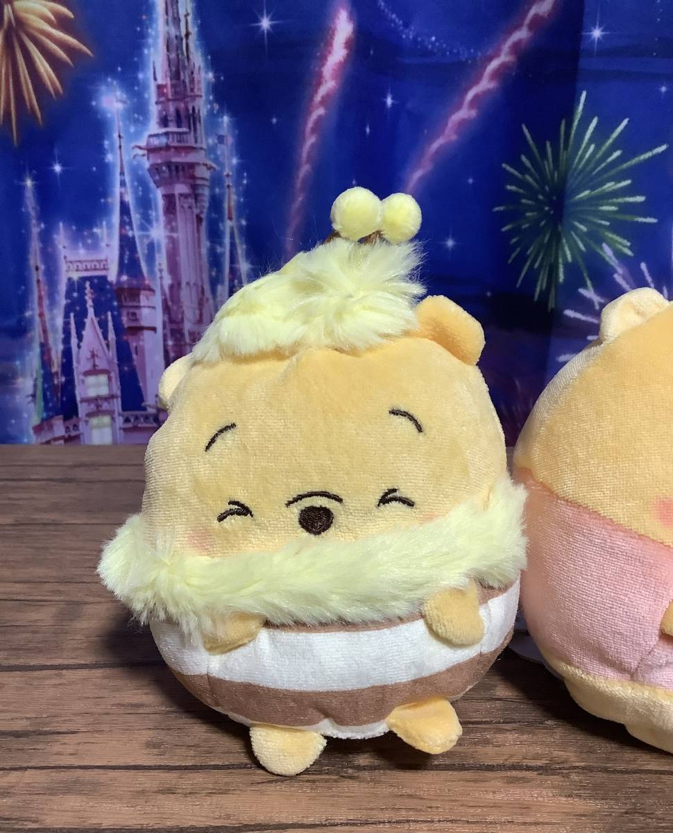 ディズニー　プー　ぬいぐるみ　ウフフィ　くまのプーさん　ディズニーストア　はち　麦わら帽子　セット　プーさん　ufufy_画像2