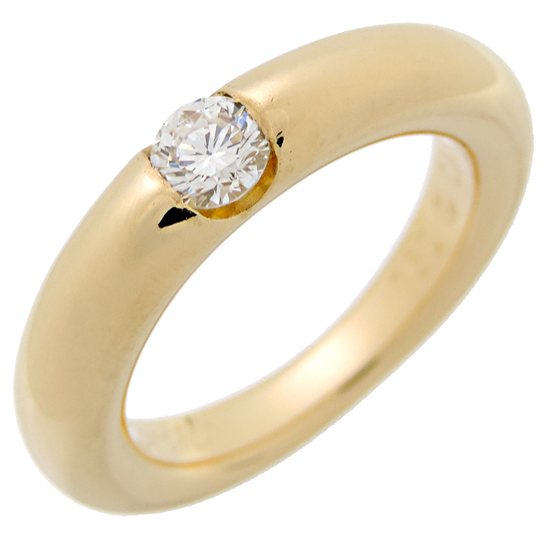 ［銀座店］CARTIER カルティエ エリプス 0.25ct ダイヤモンド #48 リング・指輪 750イエローゴールド 8号 レディース DH76307_画像1