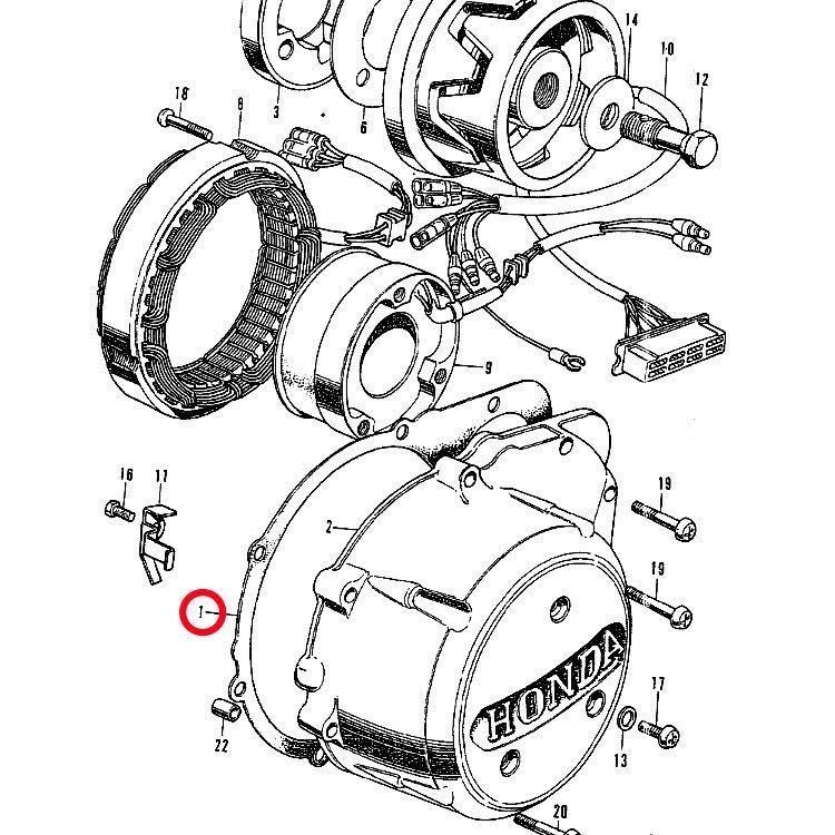 在庫あり 即納 CB750F-1 F-2 純正 ジェネレーターカバー ガスケット ホンダ SOHC F1 F2 フォア Lカバー_画像2