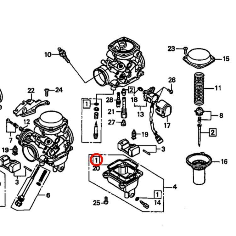 在庫あり 即納 CB400FOUR ホンダ 純正 フロート ガスケット 1台分 ４個セット キャブレター パッキン NC36 水冷 平成 フォア 【C】_画像2