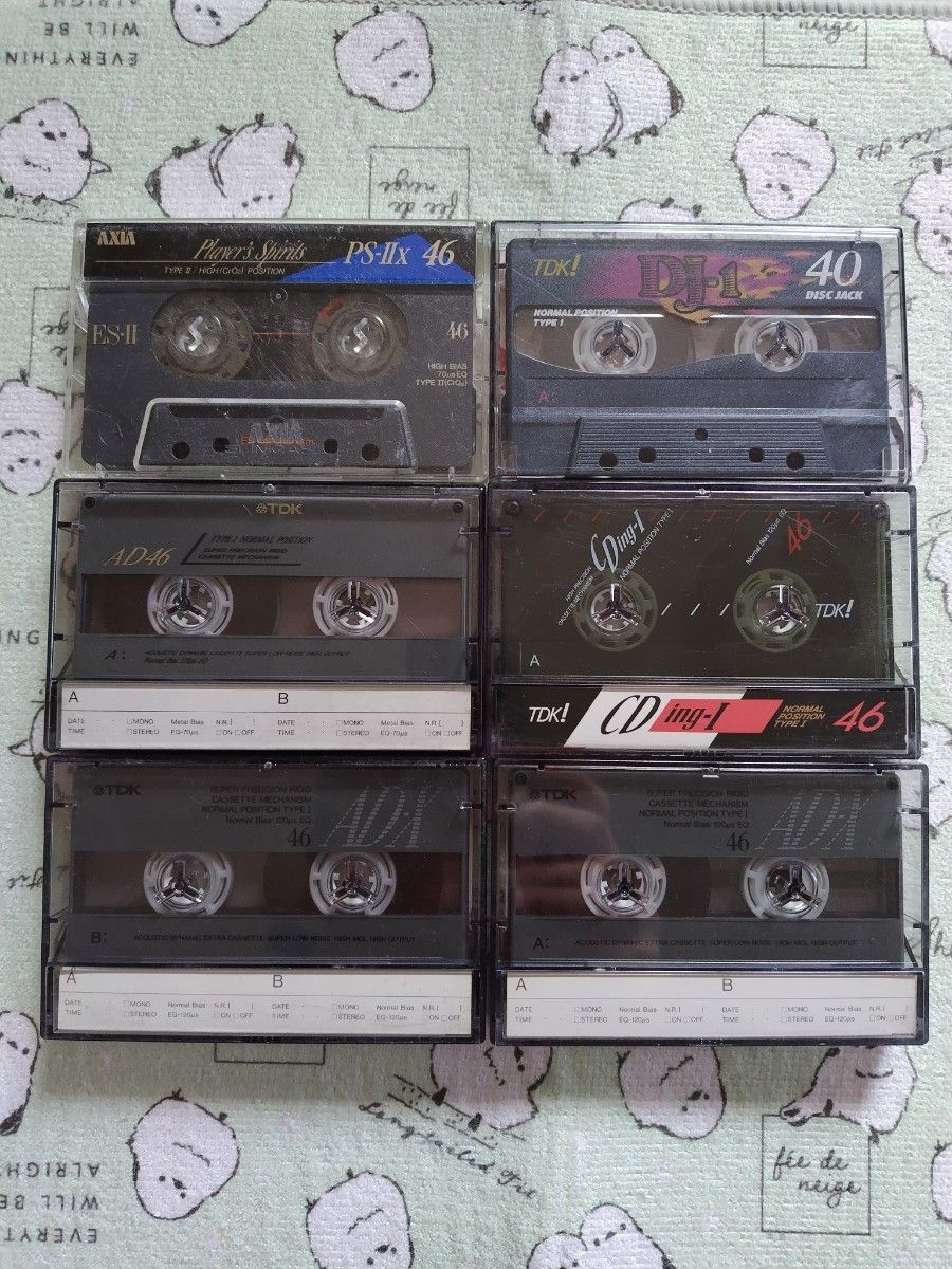 カセットテープ6本 TDKほか　46分5本、40分1本