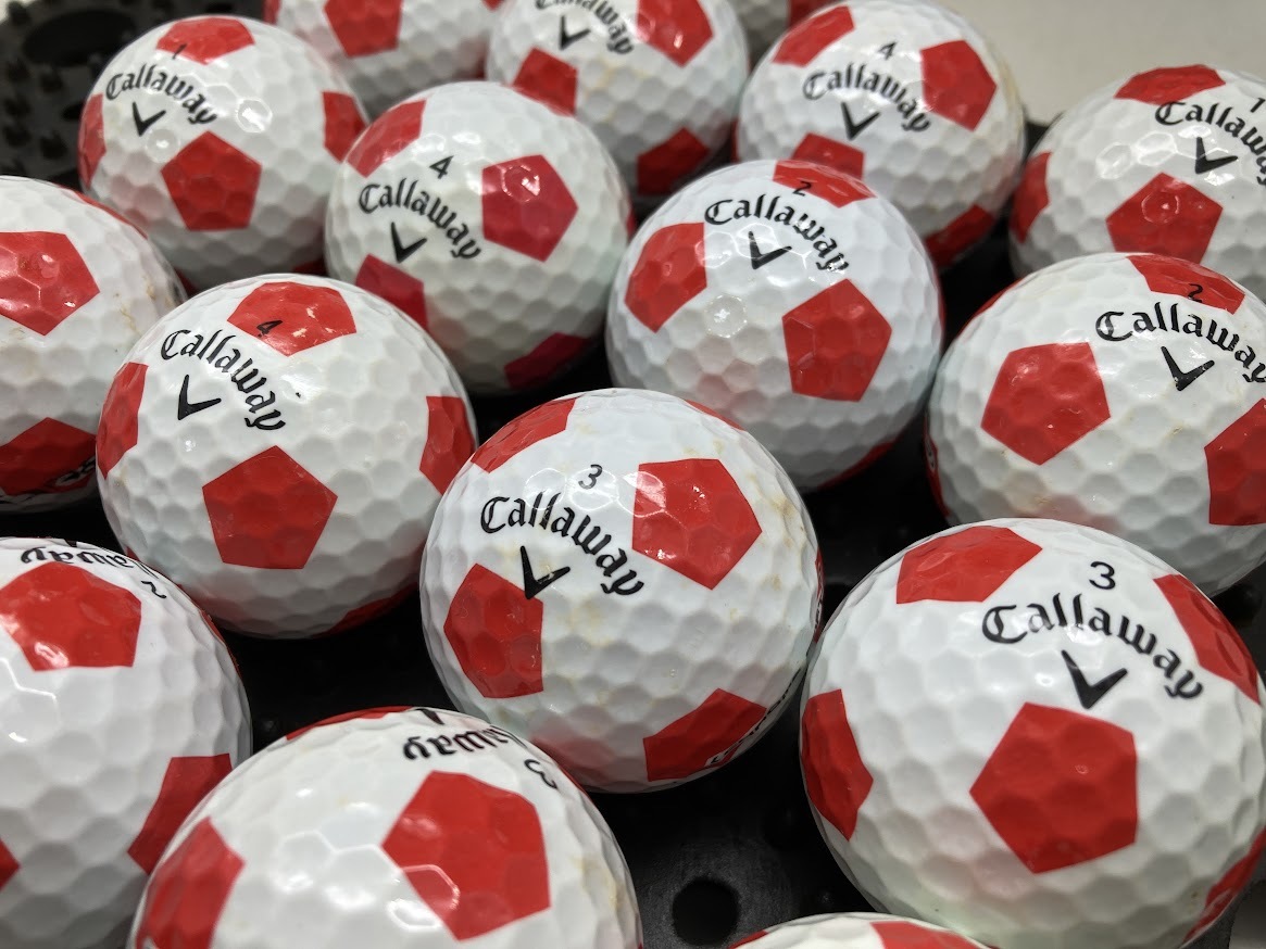 Q72 【ランクB級】 Callaway キャロウェイ CHROME・SOFT＆X TRUVIS(年代混合) ホワイト/レッド 18個【ロストボール】_画像3