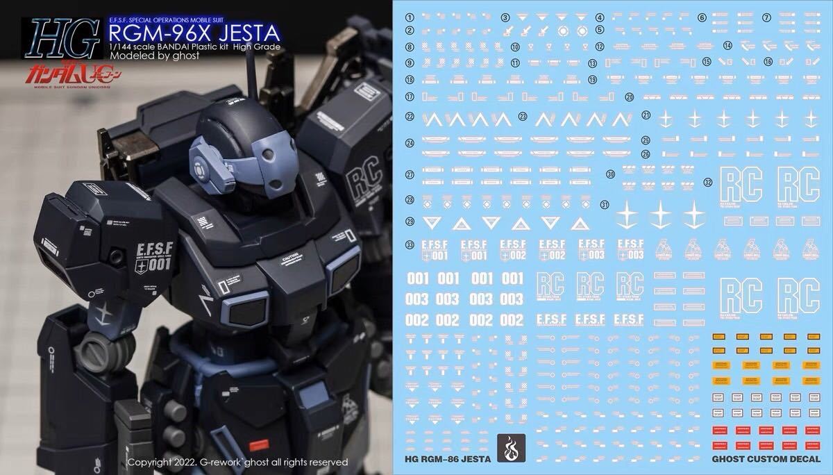 ＨＧ1/144 RGM-96X JESTA ジェスタ専用水転写式デカール_画像9