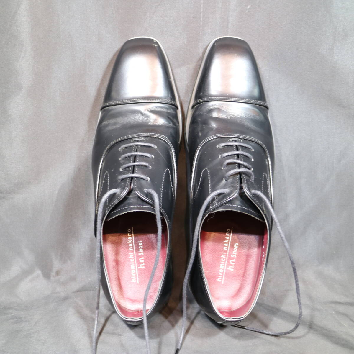 USED 革靴 25.5㎝ ブラック 黒 402H AC hiromichi nakano h.n.Shoes レザー メンズ ビジネスシューズ 現状品の画像2