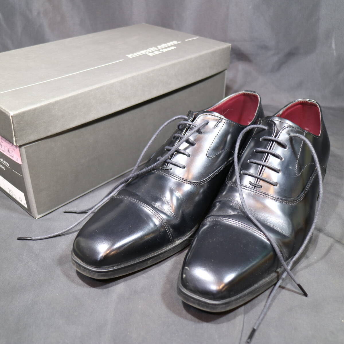 USED 革靴 25.5㎝ ブラック 黒 402H AC hiromichi nakano h.n.Shoes レザー メンズ ビジネスシューズ 現状品の画像1