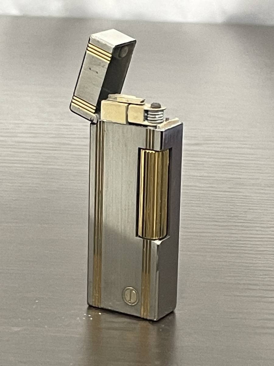 着火未確認 dunhill ダンヒル ガスライター真鍮 シルバー ゴールドライン　メンズ レディース 喫煙具 喫煙グッズ 雑貨 シンプル_画像3