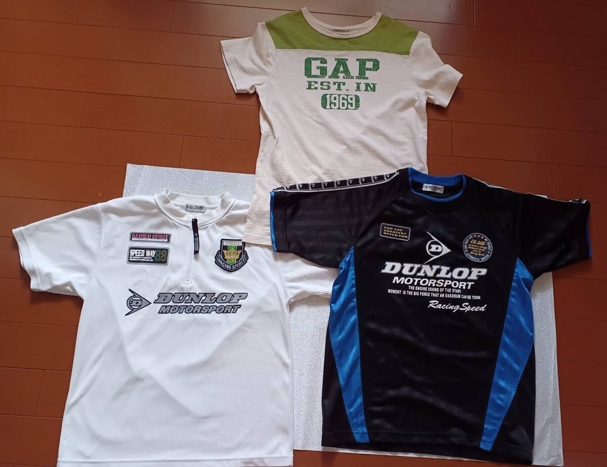 DUNLOP MOTORSPORT♪【ダンロップ モータースポーツ】Ｔシャツ☆160★メンズ☆運動会★文化祭☆GAPKids★ギャップキッズ☆3枚セット_画像1