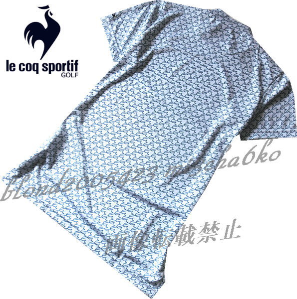 ■新品【le coq GOLF】ルコックゴルフ EXc高速DRY 吸汗速乾 高機能 千鳥柄 モックネックシャツ ■WH/Lの画像3