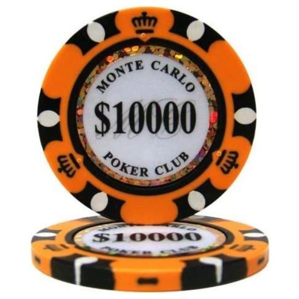 25枚セット $10,000 ポーカーチップ モンテカルロ カジノ コイン クレイ プラスチック ボール マーカーグリーンマーカー ギャンブル_画像1