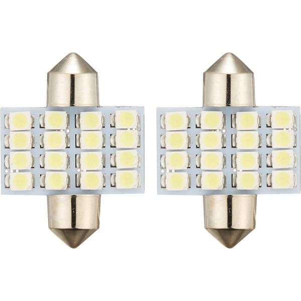 16連 4x4 高輝度LED ルームランプ ホワイト 2個セット T10×31mm 12V_画像1