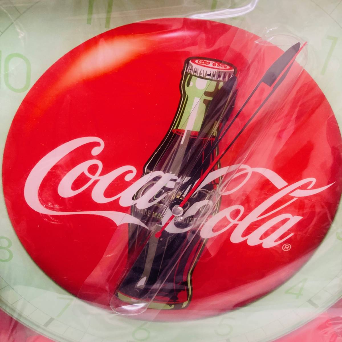 送料無料★新品【コカコーラ ビンテージ壁掛け時計 ガラス】レトロ アンティーク USA アメリカ Coke ダイナー バー ネオン ライト グラス