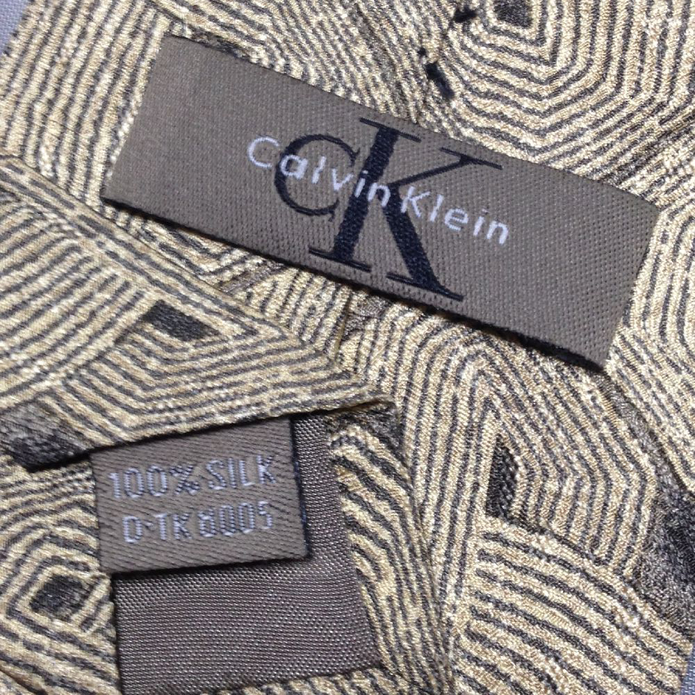 カルバン クライン Calvin Klein CK 美品 未使用品 微光沢 ネクタイ 日本製 シルク100% パターン柄 D-008565 ゆうパケット_画像6