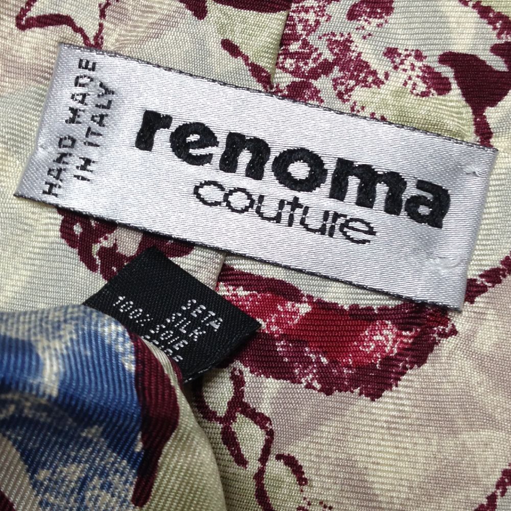 レノマ renoma 美品 未使用品 微光沢 ネクタイ イタリア製 シルク100% 総柄 ミックス D-008596 ゆうパケット_画像4