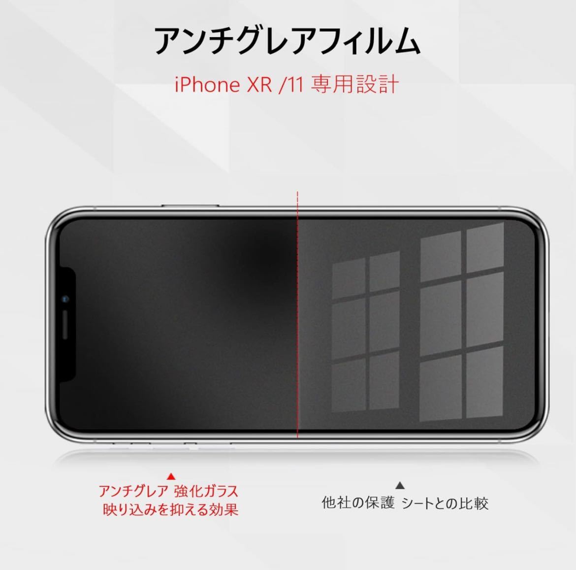 アンチグレア】iphone xr ガラスフィルム iphone11ガラスフィルム iphone xr フィルム さらさ_画像2