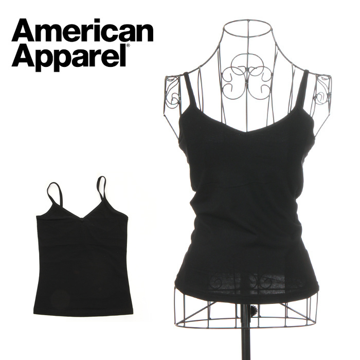 【新品】アメリカンアパレル キャミソール S 黒 ブラック レディース American Apparel キャミ トップス アメアパ ブラキャミ USAモデル_画像1