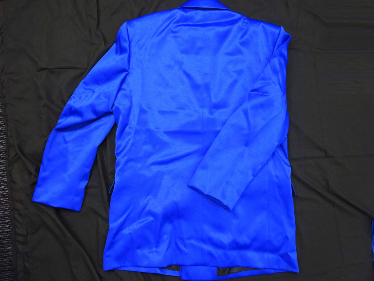 ◆(TH) 6ボタンダブルスーツ V-FIVE 上：3Lサイズ 下：ウエスト100 ブルー 青 上下セット セットアップ メンズファッション_画像6