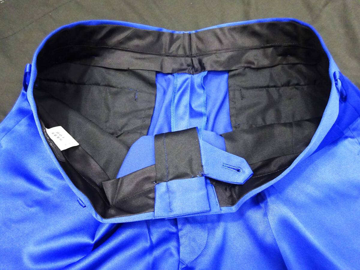 ◆(TH) 6ボタンダブルスーツ V-FIVE 上：3Lサイズ 下：ウエスト100 ブルー 青 上下セット セットアップ メンズファッション_画像8