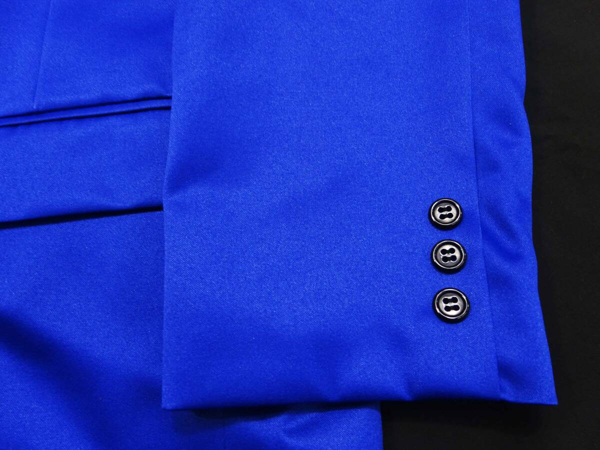 ◆(TH) 6ボタンダブルスーツ V-FIVE 上：3Lサイズ 下：ウエスト100 ブルー 青 上下セット セットアップ メンズファッション_画像5