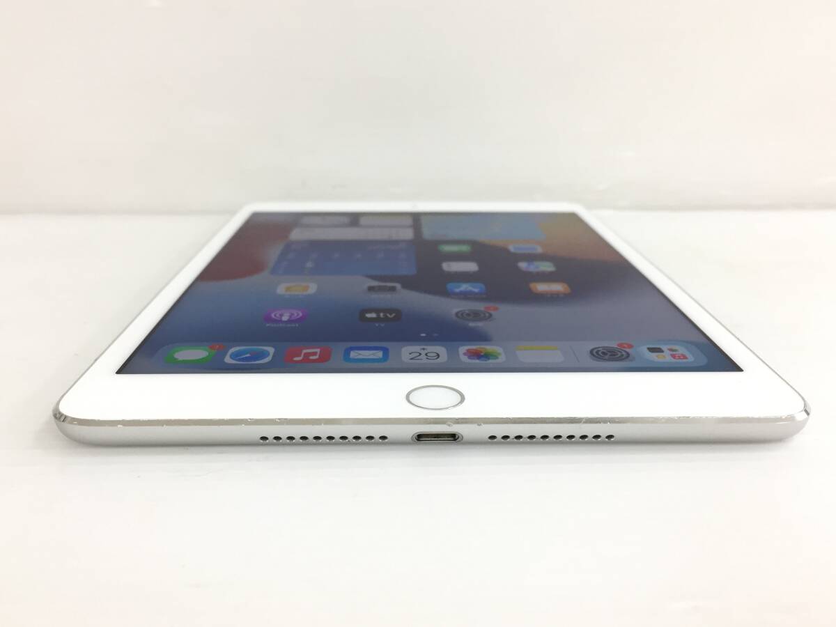 〇au iPad mini４ Wi-Fi＋Cellularモデル 128GB A1550(MK772J/A) シルバー 〇判定 動作品_画像6