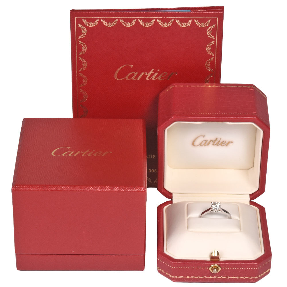  Cartier Cartier 1895 diamond 0.64ct sleigh tail ring ring #49 Pt950 lady's 