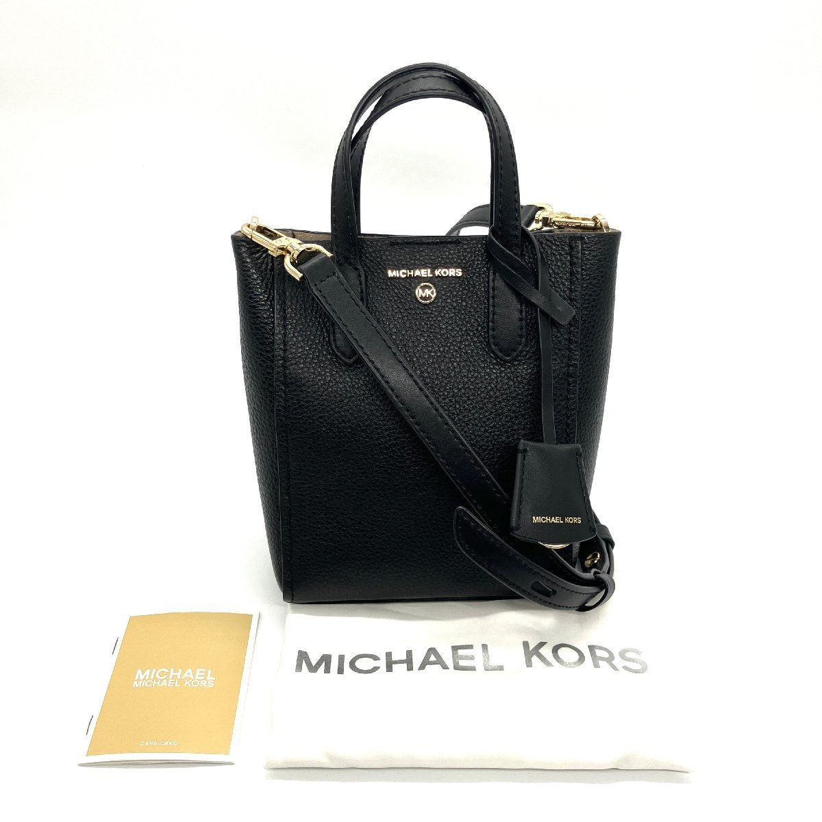 MICHAEL KORS マイケルコース 2WAY ミニハンドバッグ ショルダーバッグ レザー ブラック 黒 ゴールド金具 32T1G5SC0L ミニトート シボ革