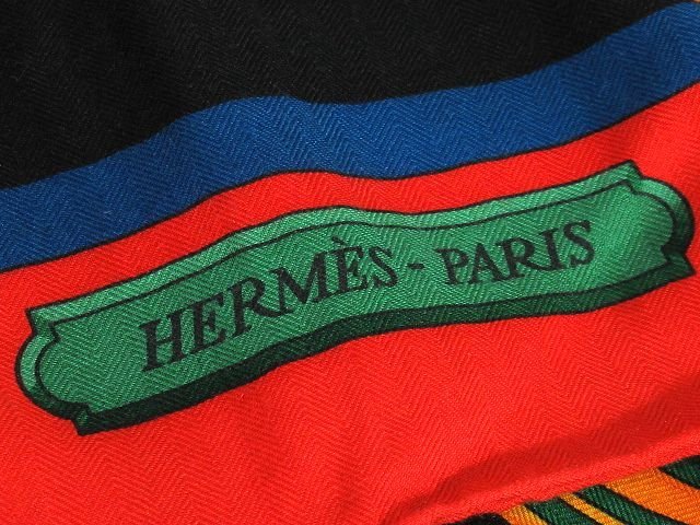 ◆未使用◆HERMES エルメス*カレジェアン*HARNAIS DE COUR 宮廷の馬具*カレ140*大判ショール*スカーフ*箱/タグ付*フランス製*国内正規品_画像7