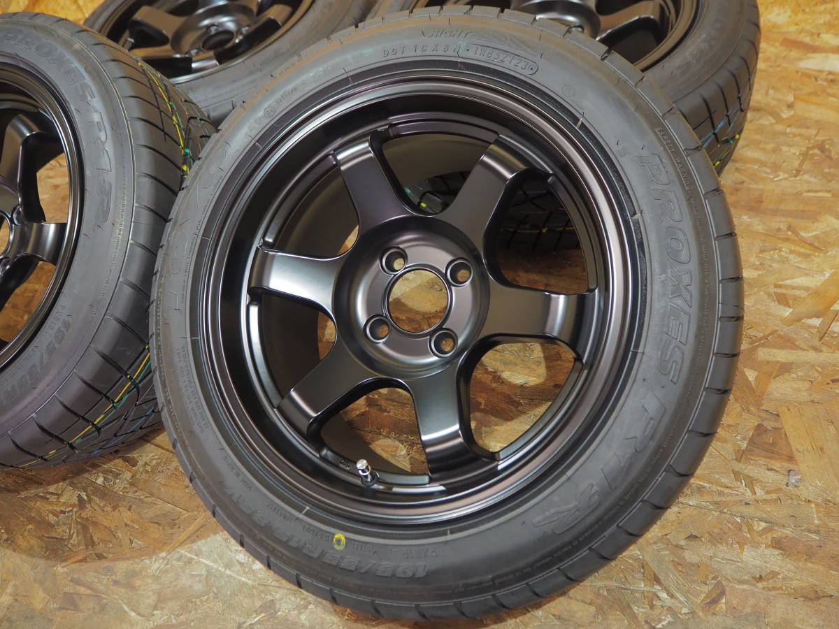 ★逆ゾリ★195/55R15 8J+30 4H100 新品 人気 深リム TOYO R1R ハイグリップ1台分 シビック ロードスター インテグラ ヴィッツ カスタム MBK_画像5