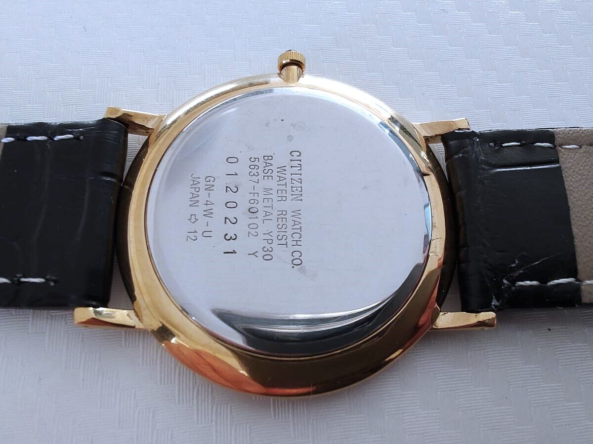 ◆シチズン　エクシード　クオーツ腕時計　男性用　金色　[5637-F60102Y]　1991年_画像2