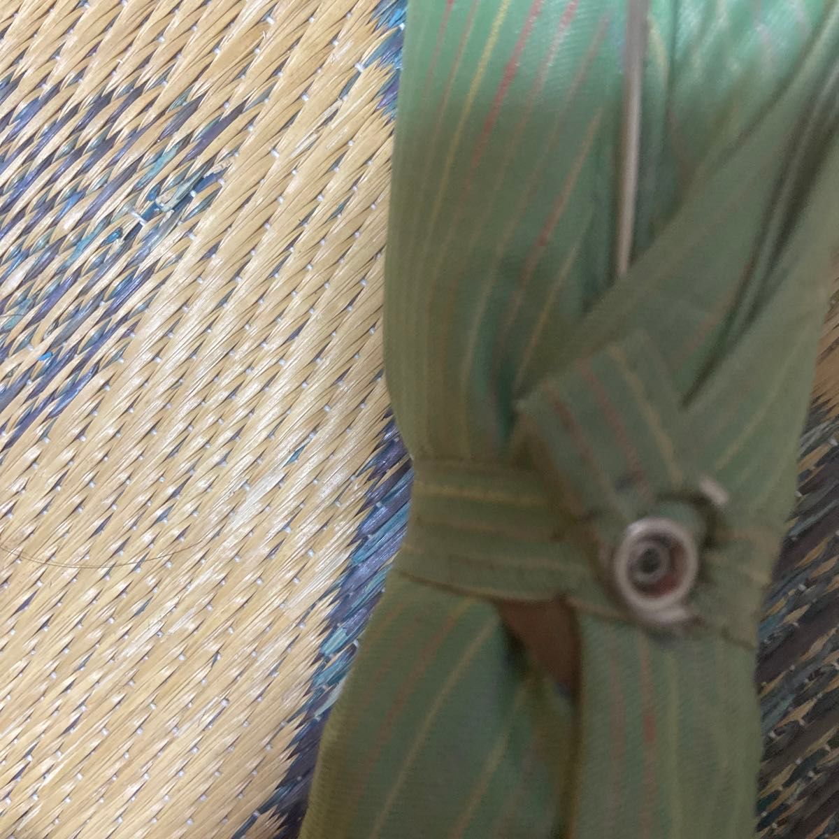 折り畳み傘グリーン　和装柄　べっこう柄　東京製　レトロ