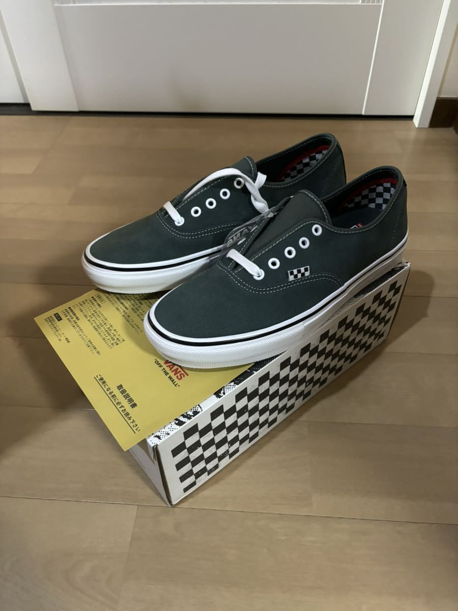 【新品29cm】VANS SKATE AUTHENTIC 緑スウェード バンズ スケート オーセンティック ジャングルグリーン