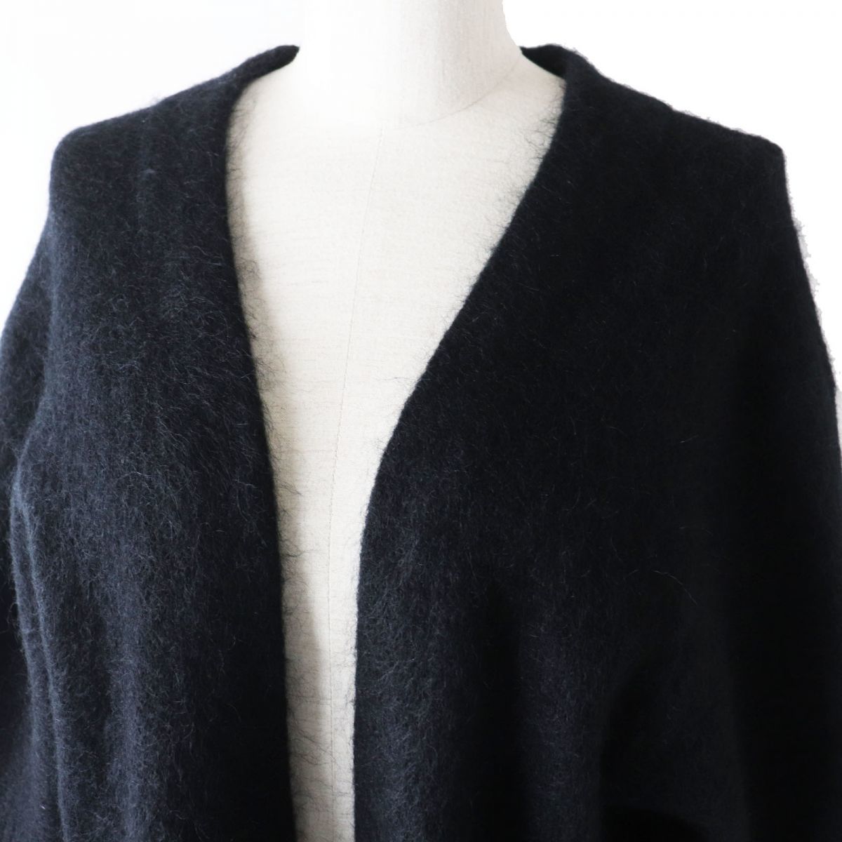 極美品◎Acne Studios アクネ ストゥディオズ RAYA MOHAIR レディース モヘア 起毛ニットロングカーディガン フロントオープン ブラック XS_画像4