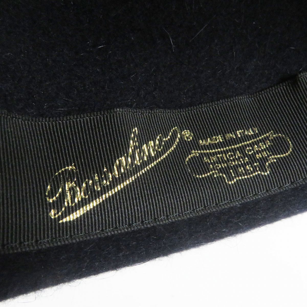 極美品□Borsalino/ボルサリーノ ALESSANDRIA アレッサンドリア ラビットファー フェルトハット/中折れ帽 ネイビー 58 イタリア製 正規品の画像7