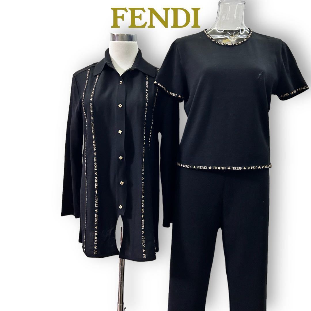  Fendi * rare design knitted ensemble *FENDI ROMA 1925