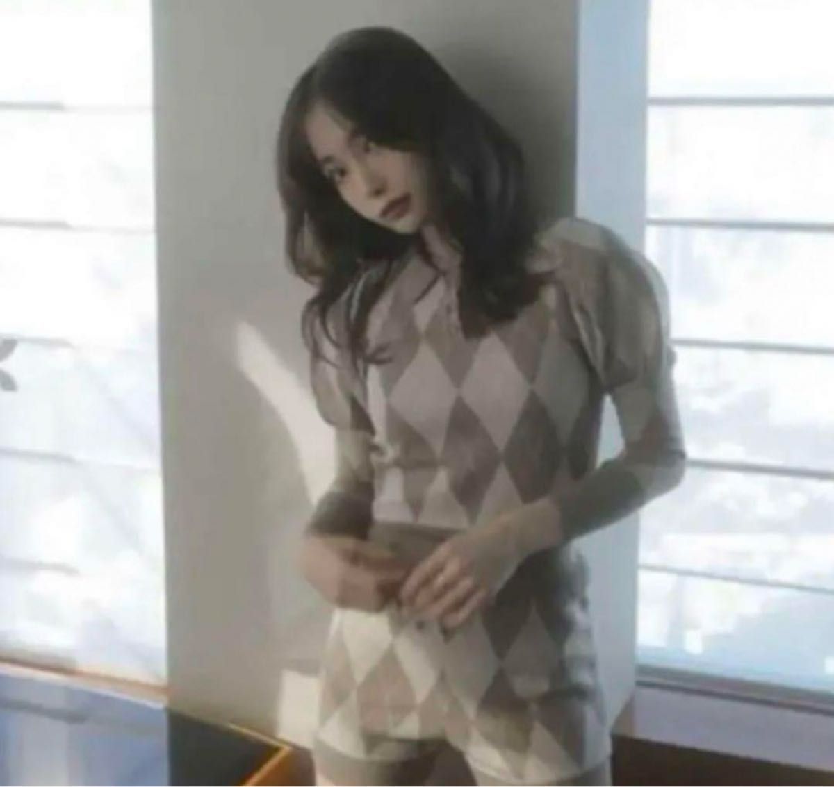 Melt the lady アーガイルニットセットアップ ベージュ ブラウン Melt the lady アーガイルニットセットアップ ベージュ ブラウン
