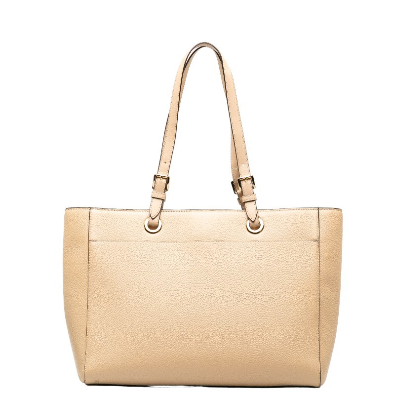 マイケルコース ジェットセットトラベル ロゴ ショルダーバッグ トートバッグ ベージュ レザー レディース Michael Kors 【中古】_画像3