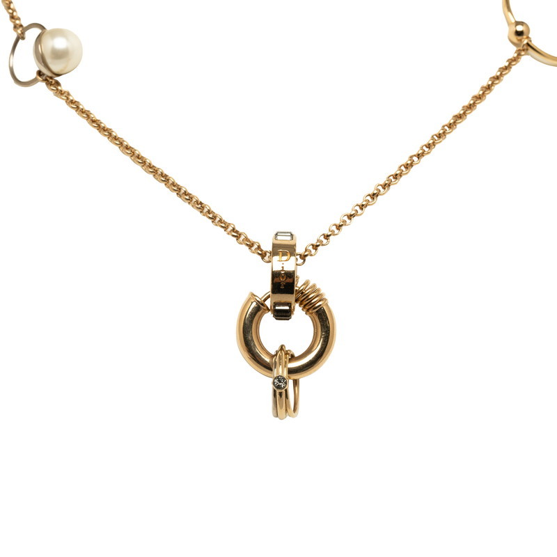 ディオール ビジュー パール ネックレス ゴールド メッキ レディース Dior 【中古】