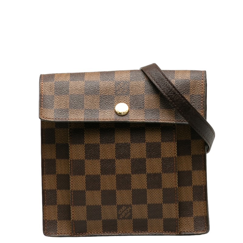 ルイ ヴィトン ダミエ ピムリコ 斜め掛けショルダーバッグ N45272 ブラウン PVC レザー レディース LOUIS VUITTON 【中古】