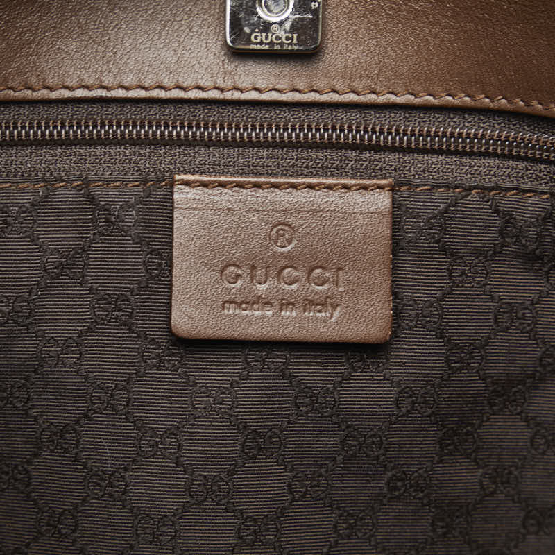 グッチ シェリー トートバッグ ハンドバッグ 73983 ブラウン ベージュ レザー レディース GUCCI 【中古】_画像9