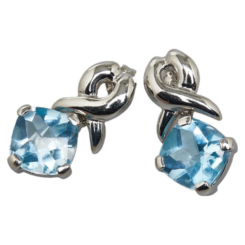 充実の品 Pt850 プラチナ ブルートパーズ7.66ct ピアス レディース 中古 その他