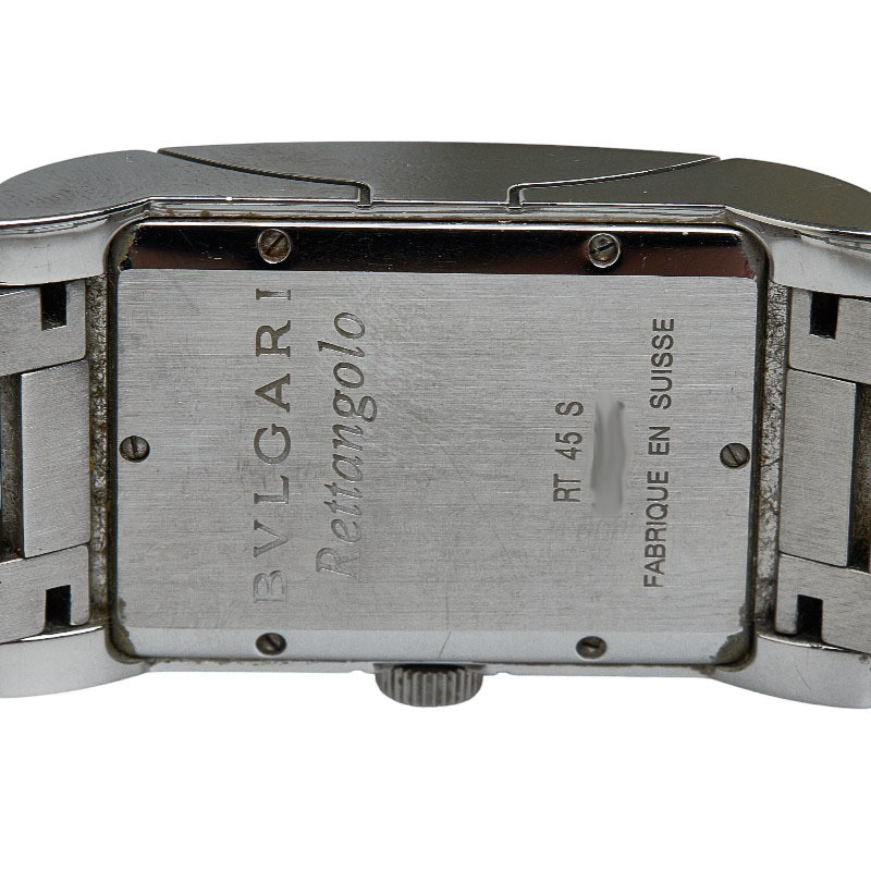 ブルガリ レッタンゴロ 腕時計 RT45S 自動巻き ブラック文字盤 ステンレススチール メンズ BVLGARI 【中古】_画像5