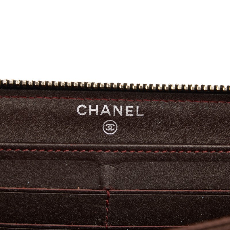 シャネル マトラッセ ココマーク ラウンドファスナー 長財布 ブラック キャビアスキン レディース CHANEL 【中古】_画像8