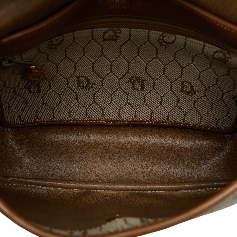 ディオール ハニカム 斜め掛け ショルダーバッグ グレー PVC レザー レディース Dior 【中古】_画像6