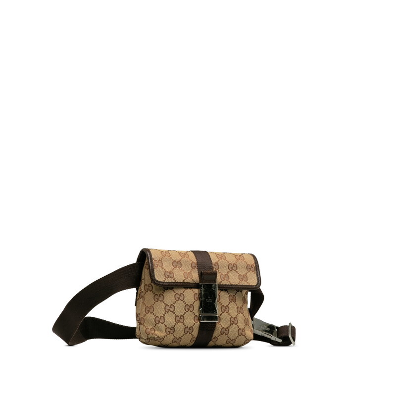 グッチ GGキャンバス ボディバッグ ウエストバッグ 131236 ベージュ キャンバス レザー レディース GUCCI 【中古】_画像2