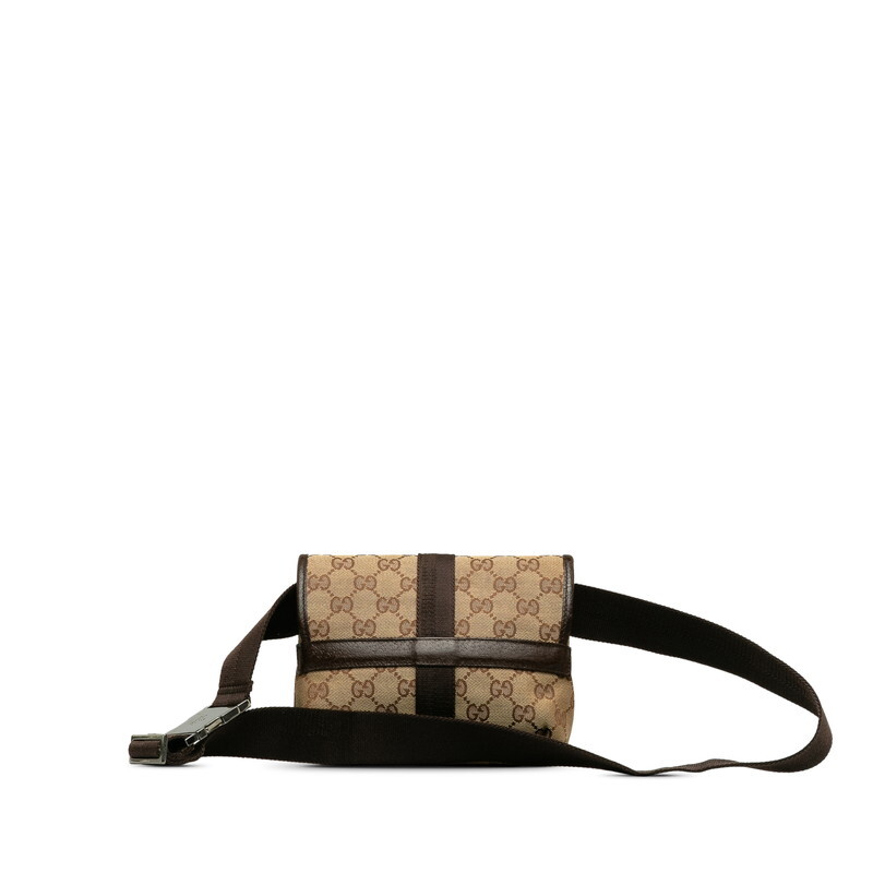 グッチ GGキャンバス ボディバッグ ウエストバッグ 131236 ベージュ キャンバス レザー レディース GUCCI 【中古】_画像3