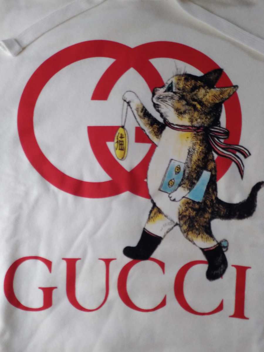 23ss【日本限定】新品未使用 国内正規 GUCCI グッチ ヒグチユウコ キャット 猫 インターロッキング G アニマル レター スウェット パーカー_画像4