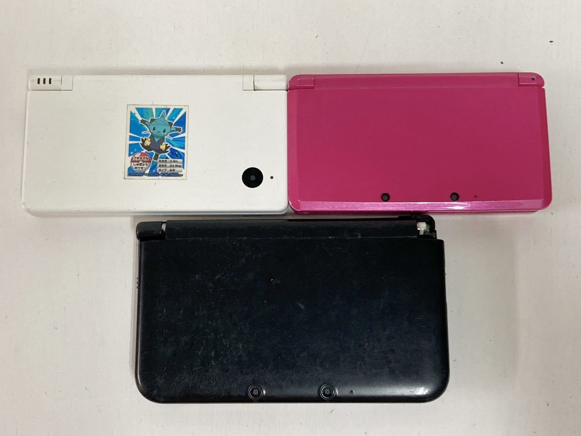 管100129 任天堂 NINTENDO DS i 白 3DS ピンク 3DS LL 黒 本体 計 3台 セット まとめて ニンテンドー Nintendo 携帯 ゲーム機