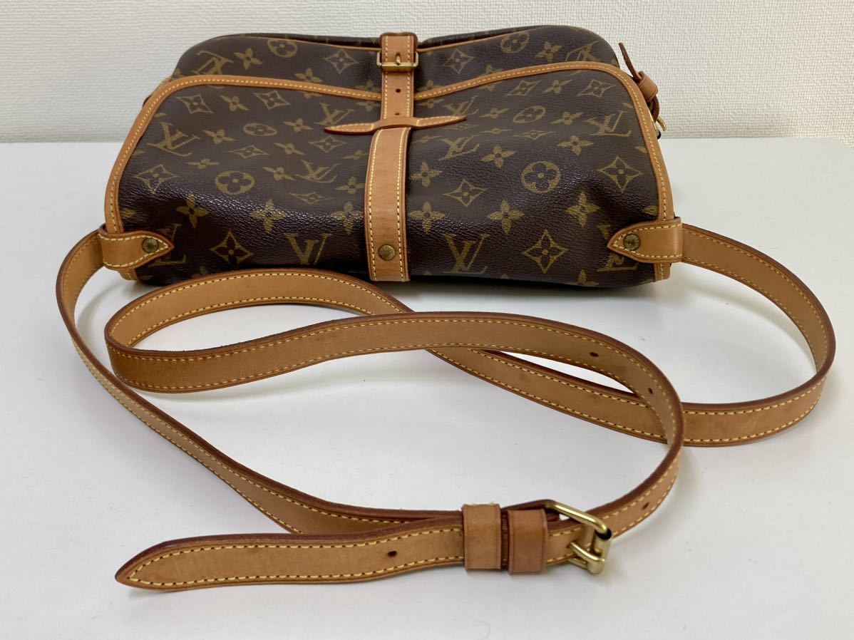 管21026t LOUIS VUITTON ルイ ヴィトン モノグラム ソミュール 30 ショルダー バッグ ブラウン 系_画像8